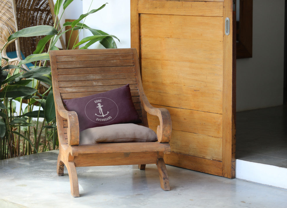 14x20" Gone Forever Overboard Nautical Decorative Indoor Pillow, Dusty Purple