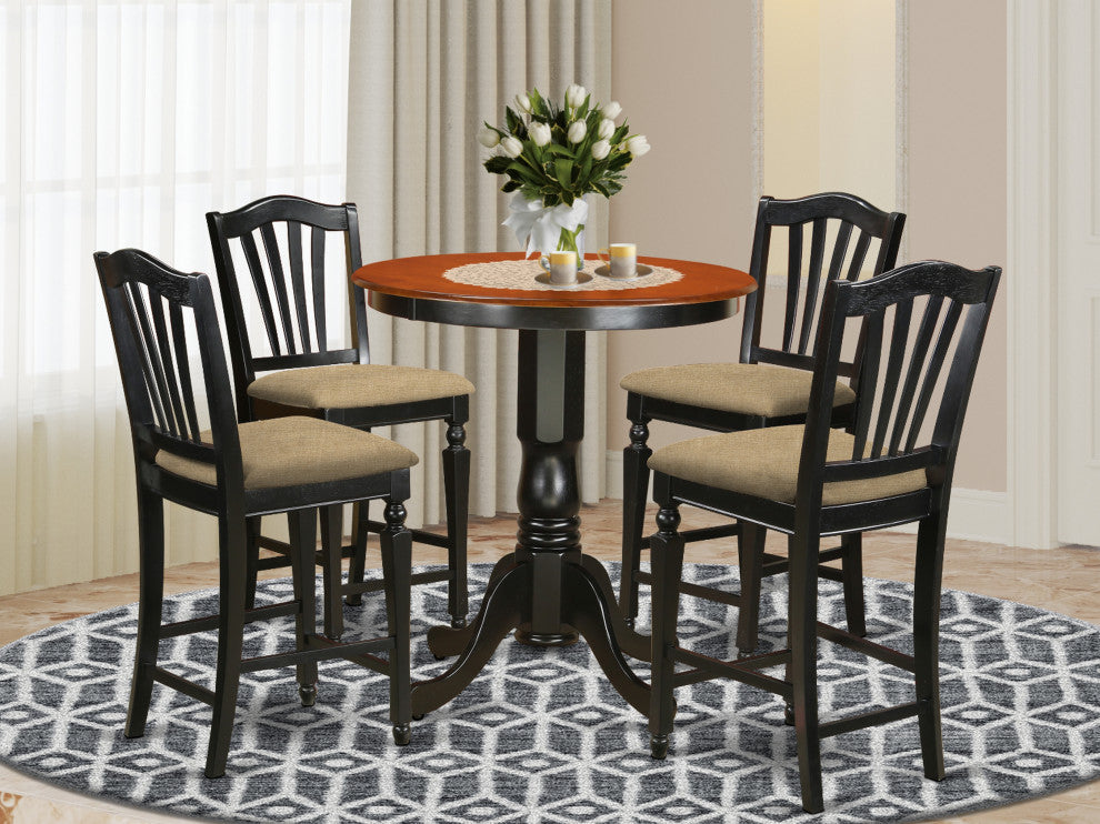 5 Pc Counter Height Set - Kitchen Table And 4 Counter Height Dining Chair