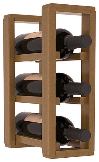 3-Bottle Counter Top/Pantry Wine Rack, Redwood, Oak + Satin