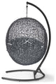 Swing Lounge Chair, Sunbrella, Black Gray, Modern, Outdoor Patio Bistro