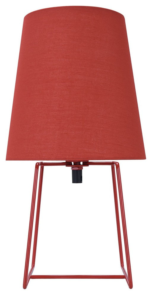 40172-21, 13" Metal Accent Table Lamp, Red Painted