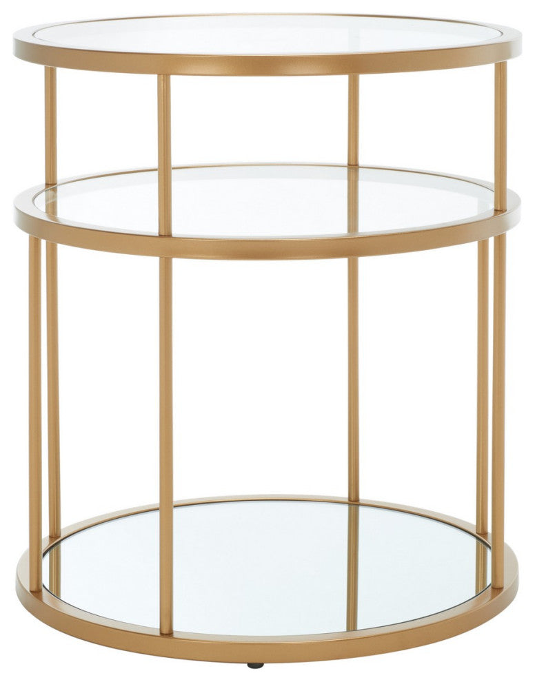 Safavieh Layta 3 Shelf Accent Table, Gold/Clear