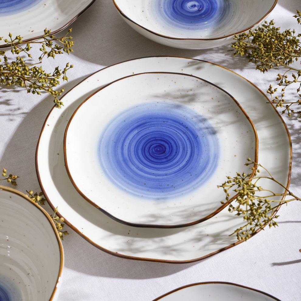 Christian Siriano Luma Porcelain 32 Piece Dinnerware Set, Blue