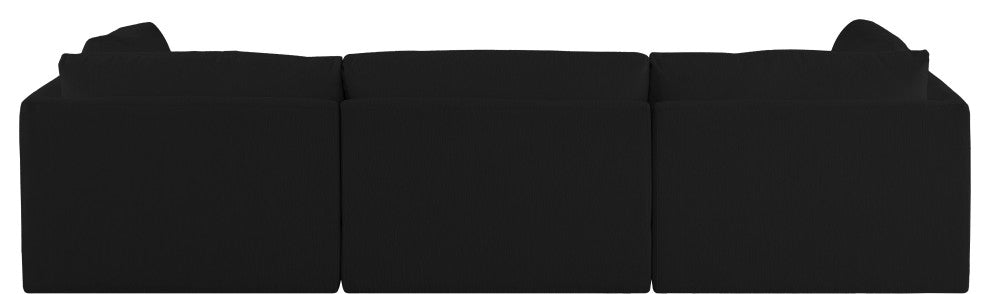 Ease Fabric Upholstered Modular Sofa, Black