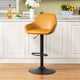 Mid-Century Modern Adjustable Swivel Bar Stool, Mustard Yellow