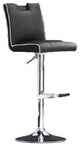 HomeRoots 45" Black Eco Leather and Steel Bar Stool