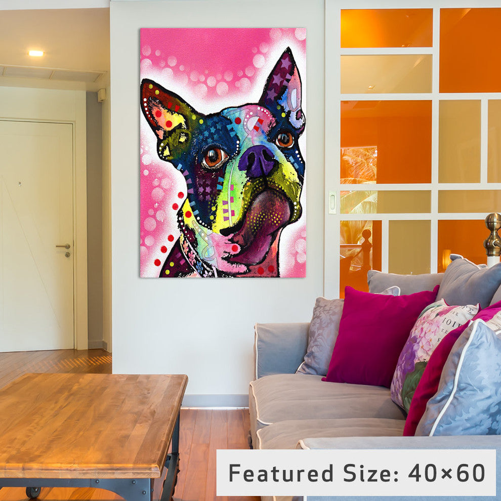"Boston Terrier" Wrapped Canvas Art Print, 18x12x1.5