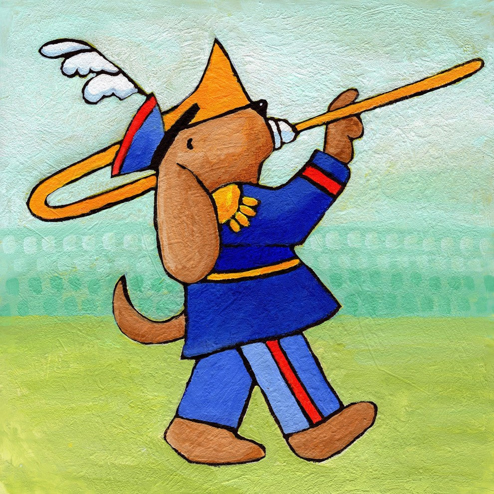 Marmont Hill, "Give a Dog a Trombone" by Janet Nelson on Wrapped Canvas, 32x32