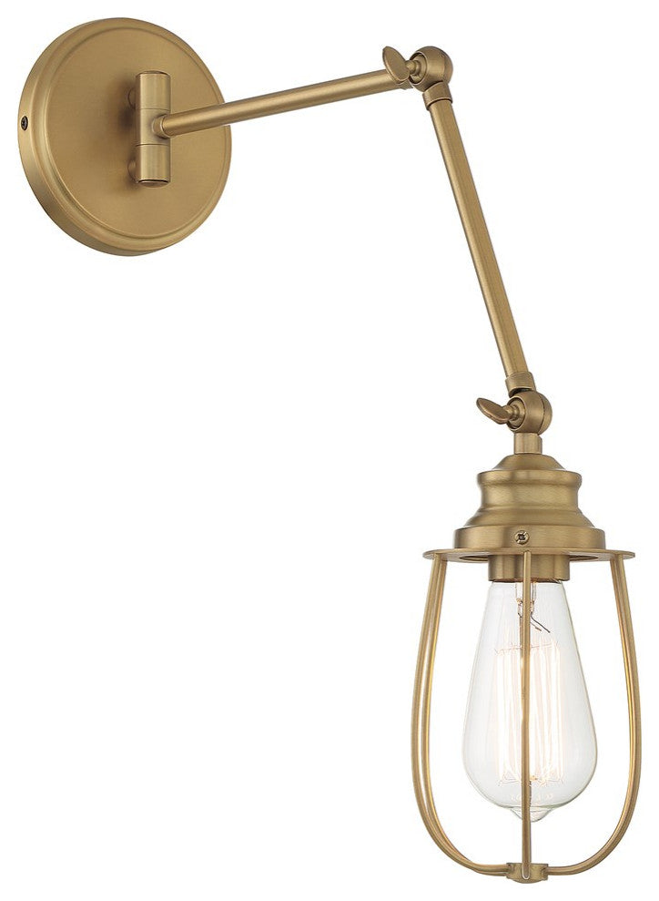 Savoy House Meridian 1-Light Wall Sconce M90022NB, Natural Brass