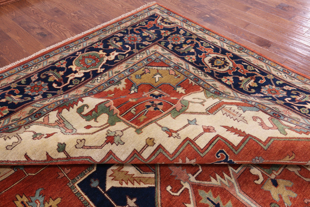 Heriz Serapi Hand-Knotted Wool Rug 11' 11" X 17' 9" - Q16018