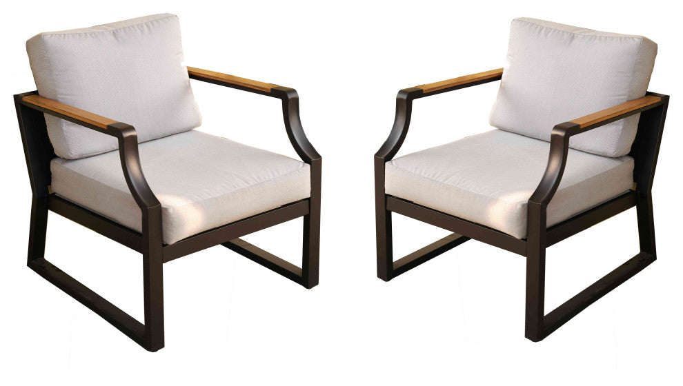Trouvaille Outdoor Patio Conversation Single  Chair, Set of 2