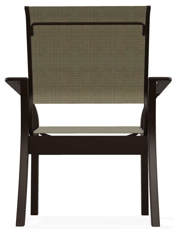 Leeward Sling Stackable Outdoor Dining Chair, Elevation Stone/Kona