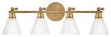 Hinkley Arti 10" Large Adjustable Four Light Vanity, Heritage Brass