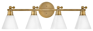 Hinkley Arti 10" Large Adjustable Four Light Vanity, Heritage Brass