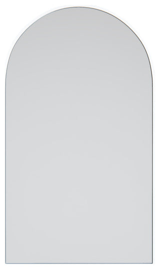 22" W x 38" H Arch Shape Stainless Steel Framed Mirror, Black, Black