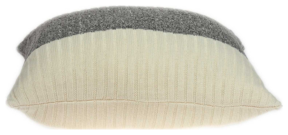 HomeRoots Square Gray and White Sweater Weather Pillow Cover