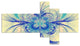 Blue Fractal Flower Pattern, Floral Art Canvas Print, 60"x32", 5 panels