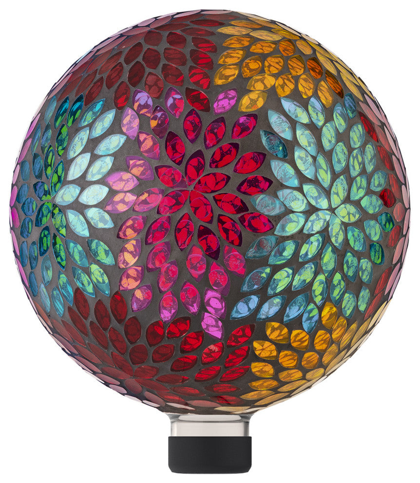 10" Colorful Mosaic Leaves Gazing Globe