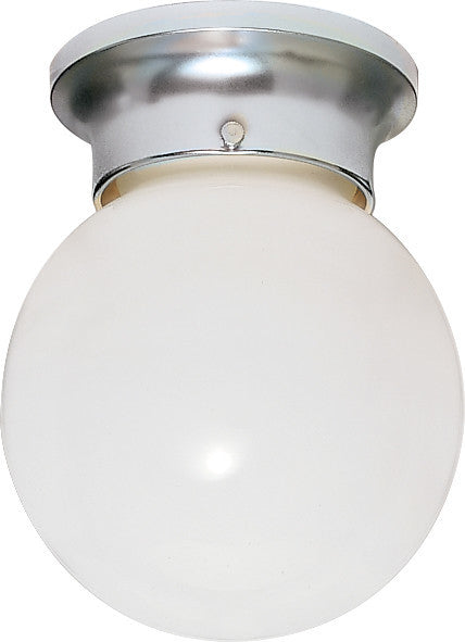 1 Light 8" Ceiling Fixture White Ball