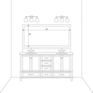 Imperial Nickel Framed Wall Mirror, 28"x60"