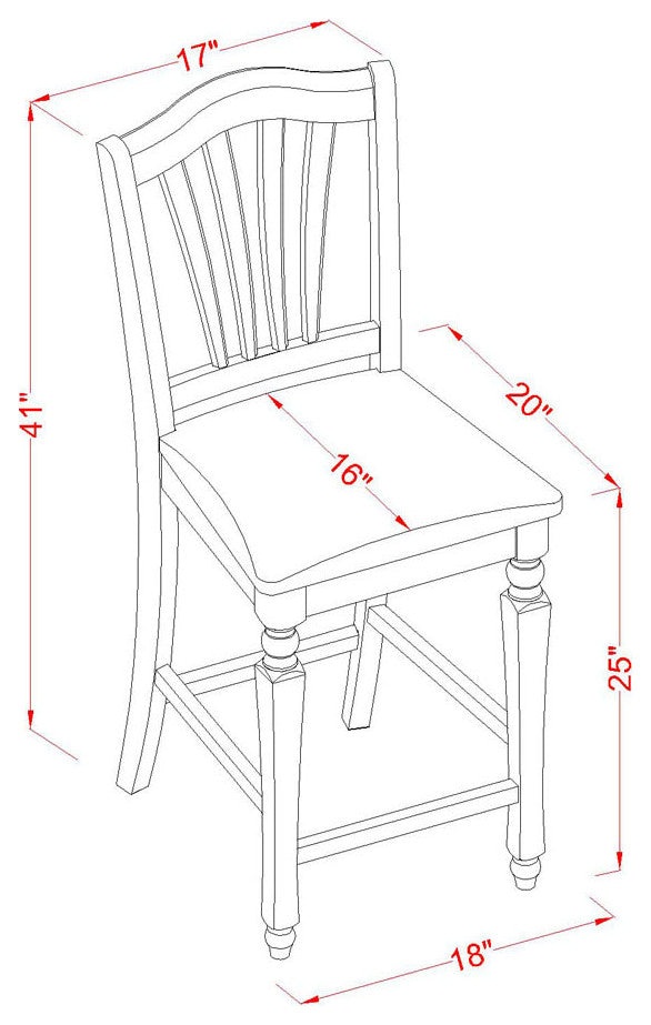 3 Pc Dining Counter Height Set - Kitchen Dinette Table, 2 Counter Height Stool