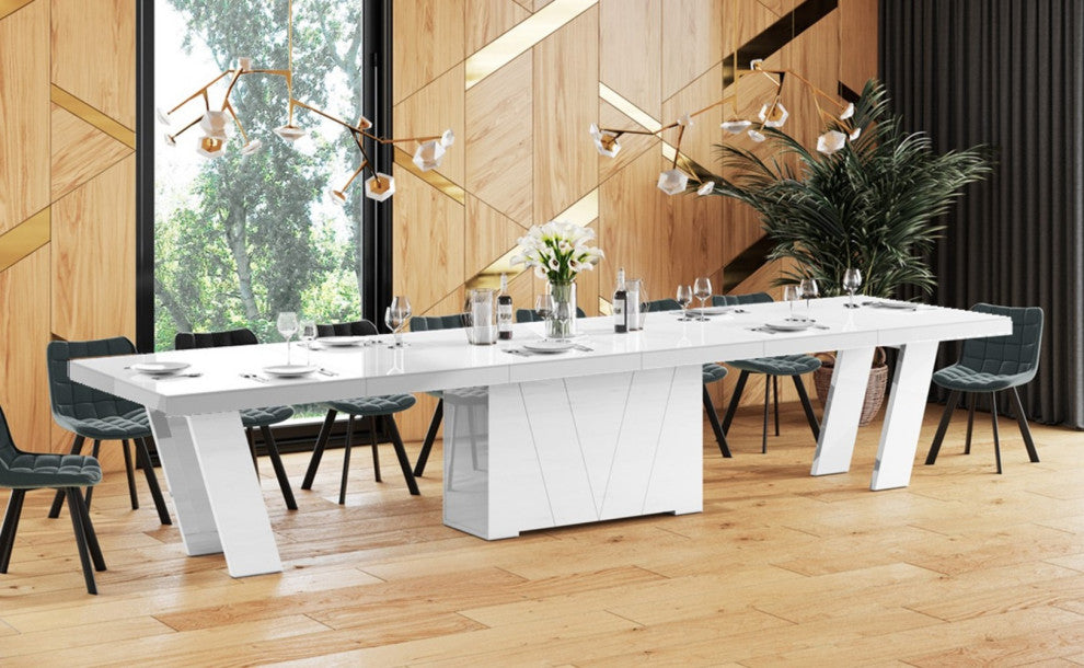 ALETA Dining Set, White/White/Green