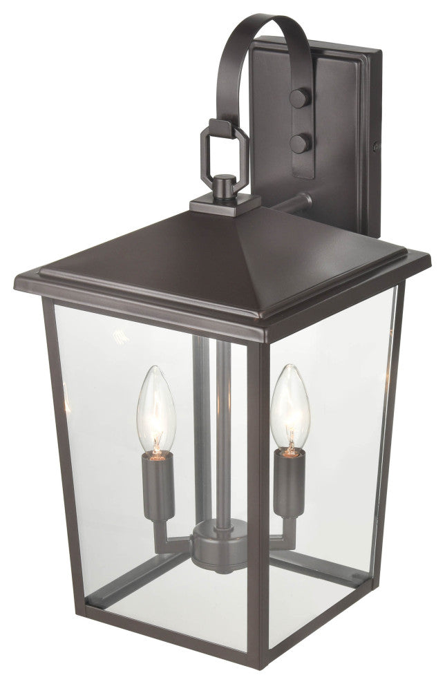 Fetterton Collection 9" 2-Light Outdoor Wall Sconce, Powder Coat Bronze