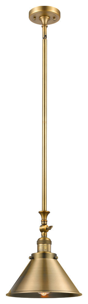 1-Light Dimmable LED Briarcliff 10" Mini Pendant, Brushed Brass