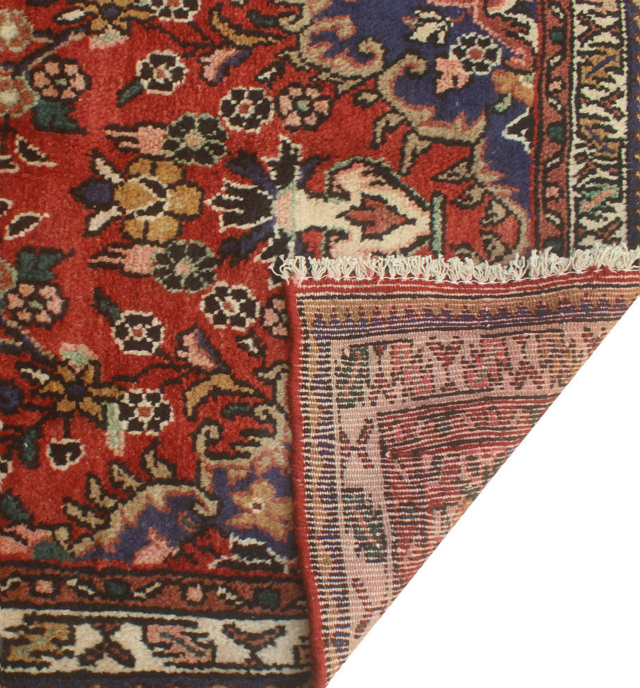 Fine Vintage Distressed Kathie Rust/Ivory Runner, 3'5x10'0