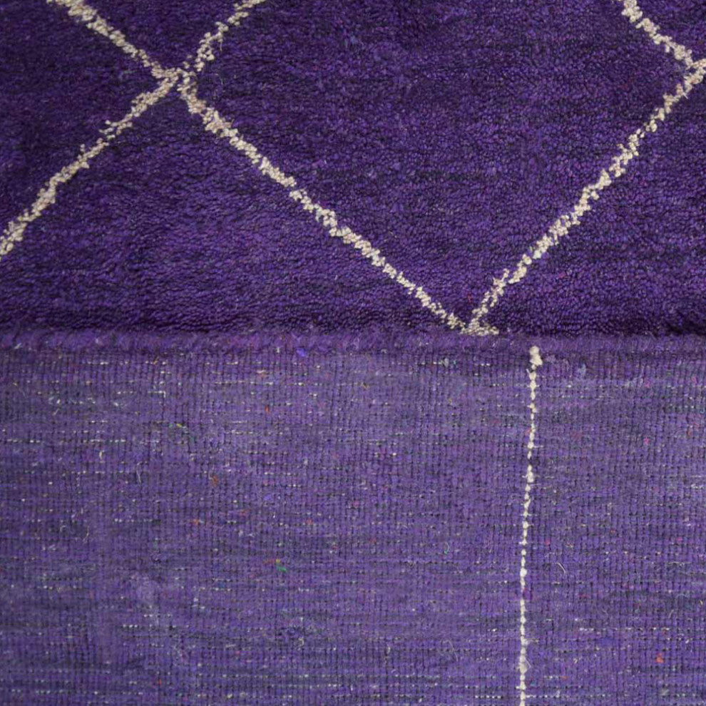 HAND KNOTTED LOOM SILK ECO-FRIENDLY AREA RUG-6'x9',Rectangle,Purple,Contemporary