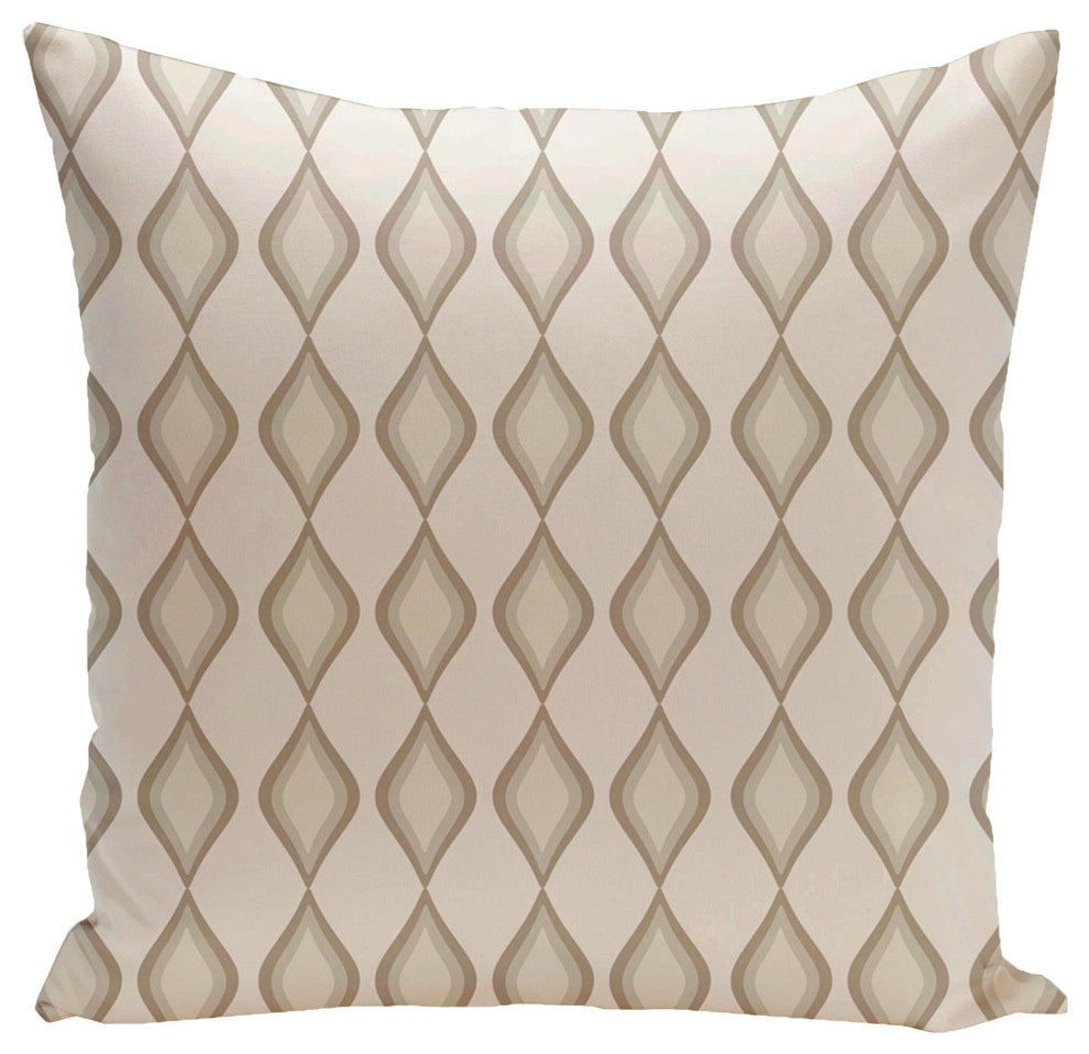 Geometric Decorative Pillow, Ivory Flax Oatmeal Bisque, 20"x20"