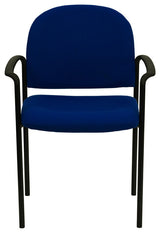 Stackable Steel Side Chair With Arms, Navy, 23.75"x23.50"x33.25"