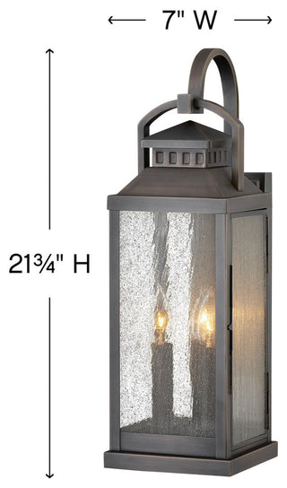 Hinkley Revere Large Wall Mount Lantern, Blackened Brass
