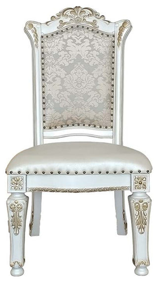 Acme Vendom Side Chair Set-2 PU and Antique Pearl Finish DN01348