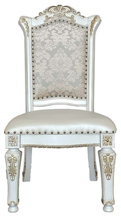 Acme Vendom Side Chair Set-2 PU and Antique Pearl Finish DN01348