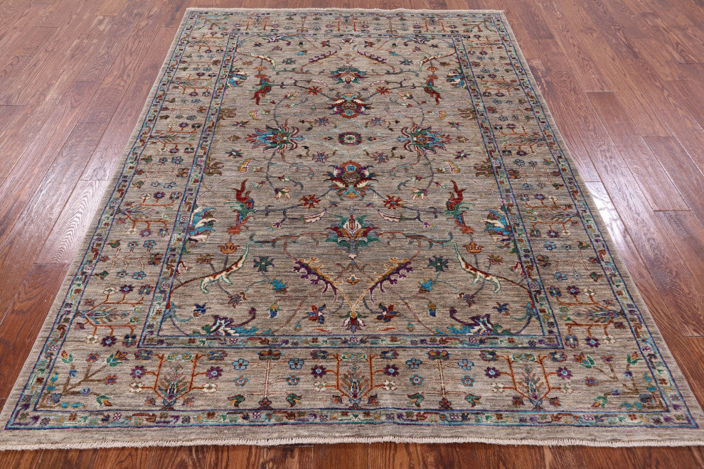 Handmade Persian Tabriz Wool Rug 5' 7" X 7' 6" Q9634