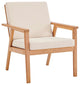 Vero Ash Wood Outdoor Patio Armchair-Natural Beige