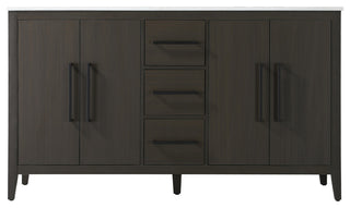 Home Living 60" Double Bathroom Vanity, Mocha Brown