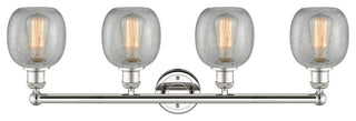 Belfast 4-Light 33" Bath Vanity Light, Polished Nickel, Clear Crackle