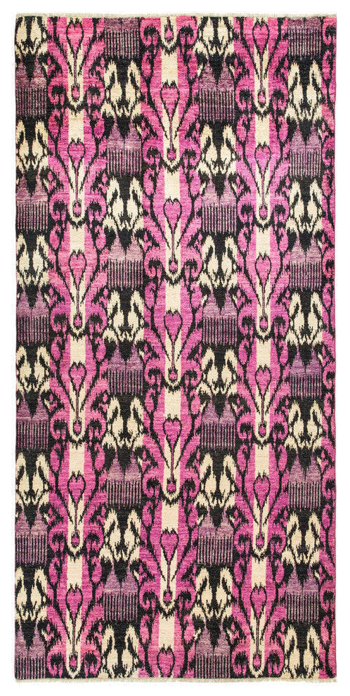 Modern, One-of-a-Kind Hand-Knotted Area Rug Ivory, 6'0"x12'1"