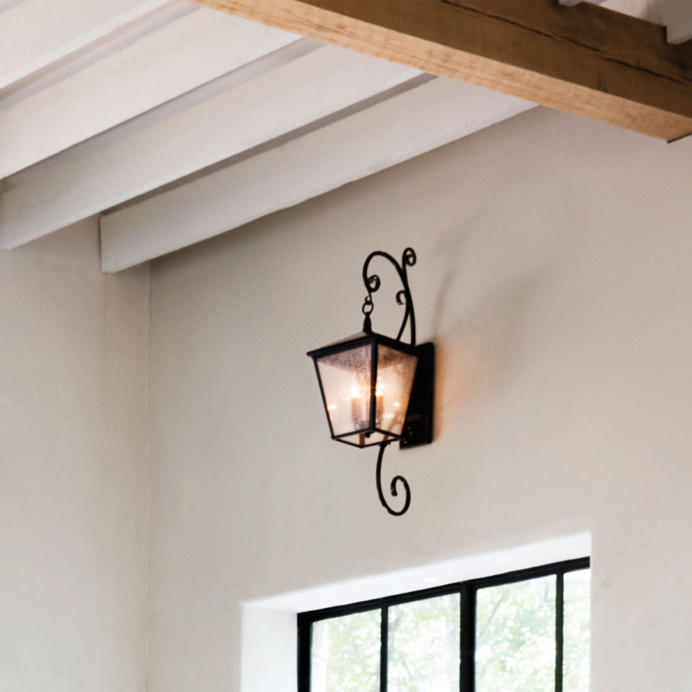 Hinkley Trellis Extra Large Wall Mount Lantern With Scroll, Regency Bronze