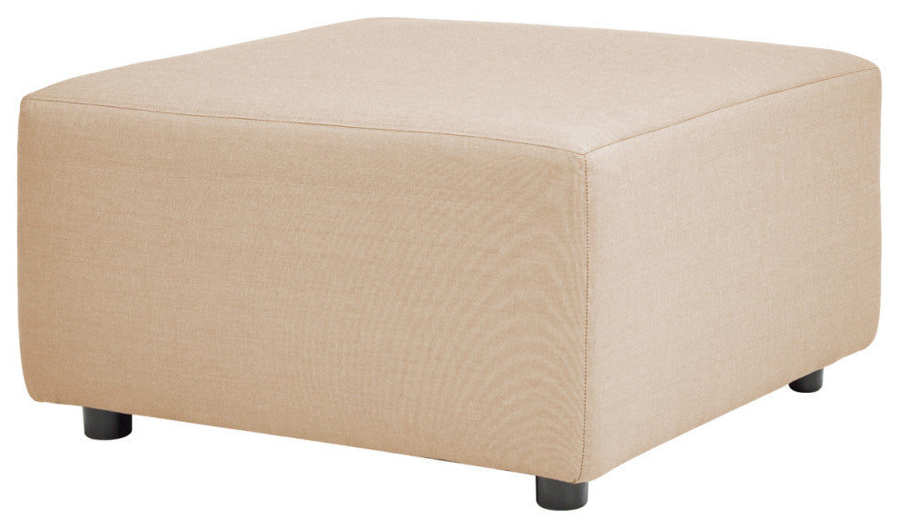 Cleo 30.5" Modular Upholstered Outdoor Patio Ottoman, Almond Beige