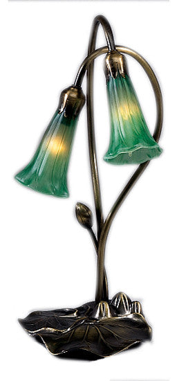 Meyda lighting 13481 016"H Green Pond Lily 2 LT Accent Lamp