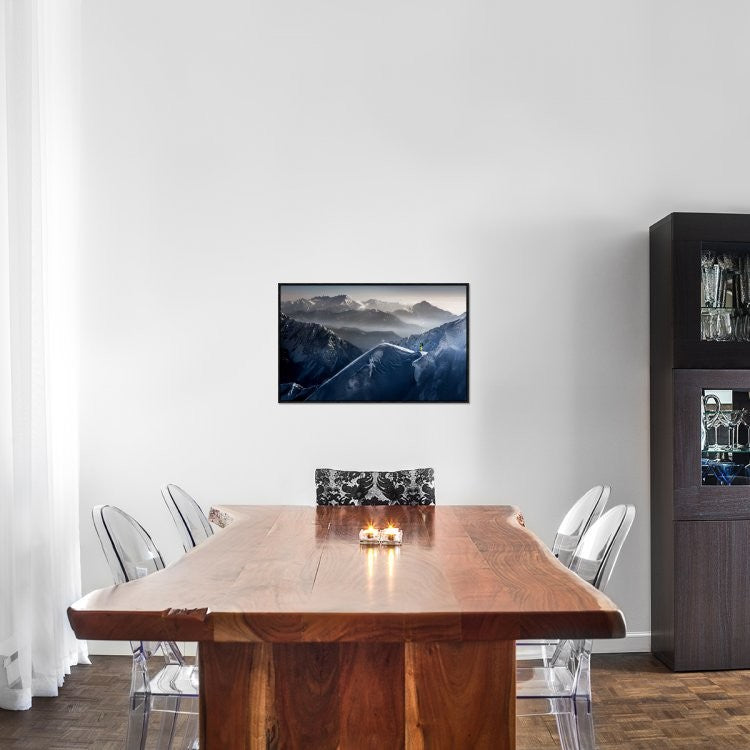 "Silent Moments Before Descent" Framed Canvas Giclee by Sandi Bertoncelj, 31x19"