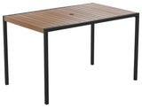 3 Pc Patio Table Set -30" x 48" Square Teak Patio Table w/Umbrella & Base, Teal