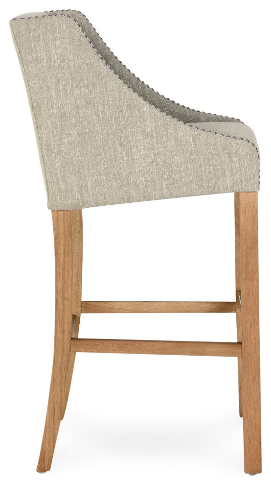 Castaic Stool by Kosas Home, French Beige, Bar Height