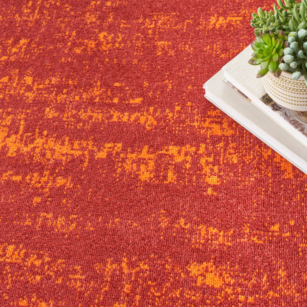 Nourison Essentials 8' x Round Red Modern Area Rug