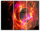 "Far Spherical Galaxy Red" Digital Metal Wall Art, 3 Panels, 36"x28"