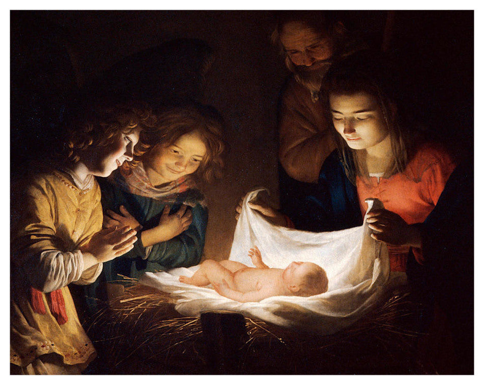 "The Adoration" Digital Paper Print by Gerrit Van Honthorst, 22"x18"