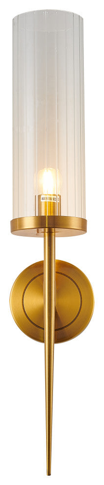 Antique Brass Frame With Clear Glass Shade Wall Sconce